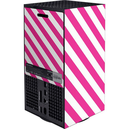 Pink and White Geometric Stripes XBox Series X Digital Edition Bundle Skin