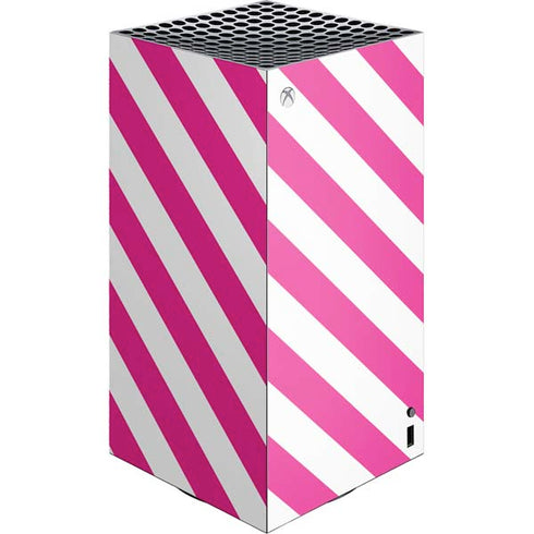 Pink and White Geometric Stripes XBox Series X Digital Edition Console Skin
