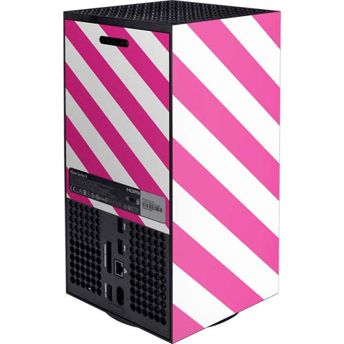 Pink and White Geometric Stripes XBox Series X Digital Edition Console Skin