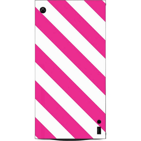 Pink and White Geometric Stripes XBox Series X Digital Edition Console Skin