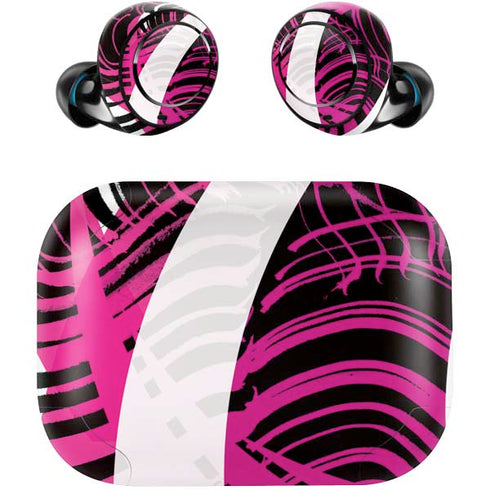 Pink and White Hipster Amazon Echo Buds Skin