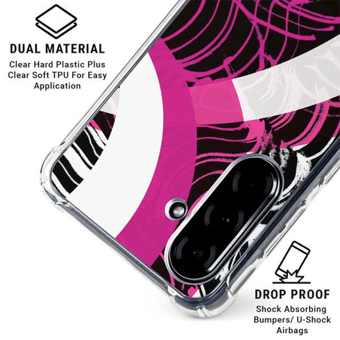 Pink and White Hipster Galaxy A36 5G Clear Case
