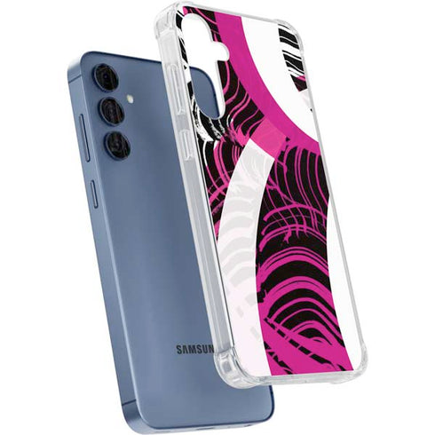 Pink and White Hipster Galaxy A55 5G Clear Case