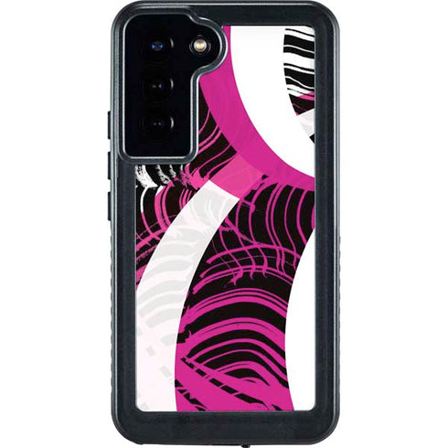 Pink and White Hipster Galaxy S24 Plus Waterproof Case