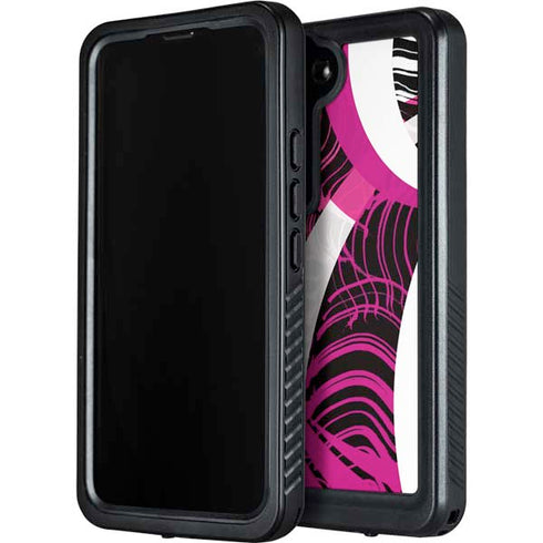 Pink and White Hipster Galaxy S24 Plus Waterproof Case