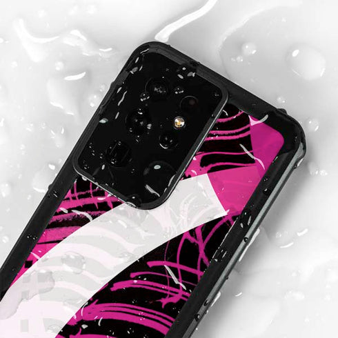 Pink and White Hipster Galaxy S24 Ultra Waterproof Case