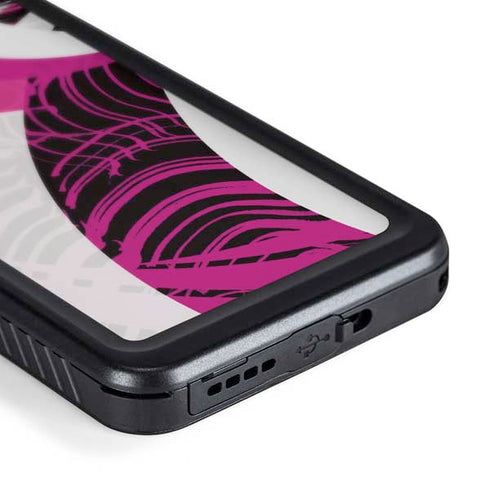 Pink and White Hipster Galaxy S24 Waterproof Case