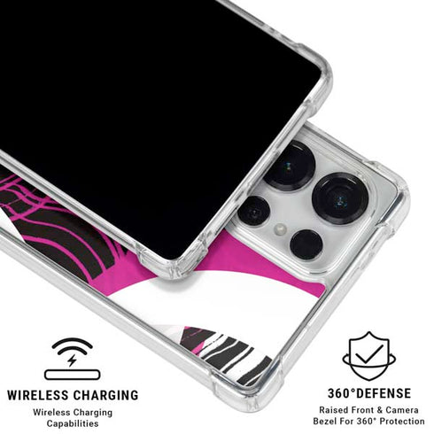 Pink and White Hipster Galaxy S25 Ultra Clear Case