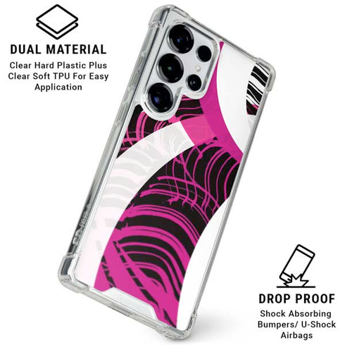 Pink and White Hipster Galaxy S25 Ultra Clear Case
