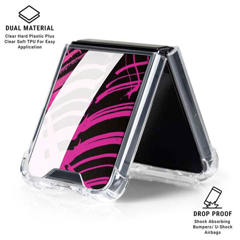 Pink and White Hipster Galaxy Z Flip6 Clear Case