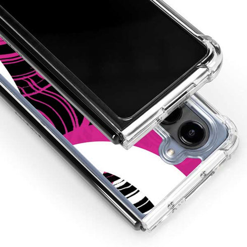 Pink and White Hipster Galaxy Z Fold5 5G Clear Case