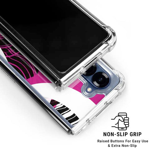 Pink and White Hipster Galaxy Z Fold6 Clear Case