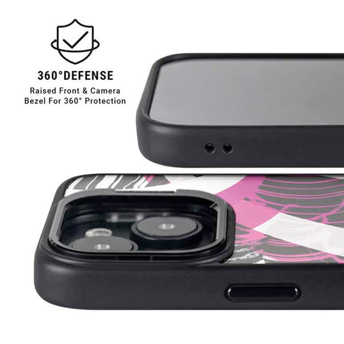 Pink and White Hipster iPhone 14 Plus Kickstand Case