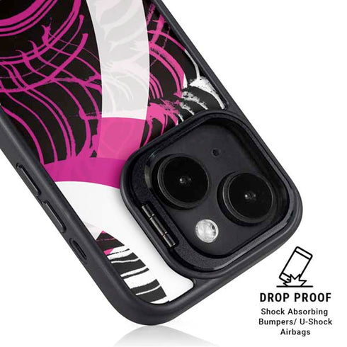 Pink and White Hipster iPhone 14 Plus Kickstand Case