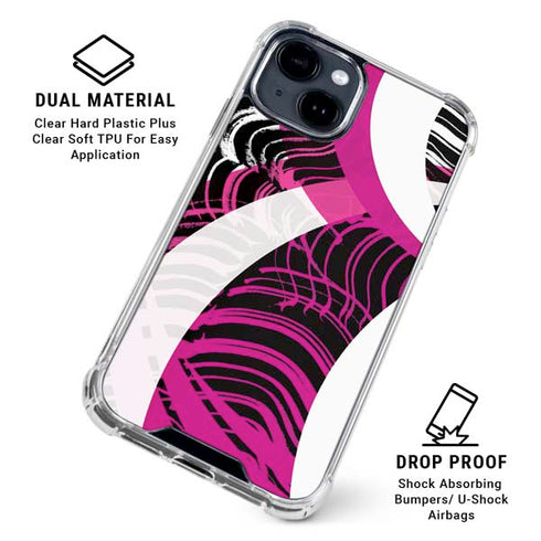 Pink and White Hipster iPhone 15 Clear Case