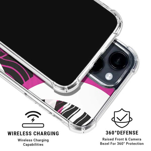 Pink and White Hipster iPhone 15 Clear Case