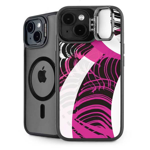 Pink and White Hipster iPhone 15 Kickstand Case