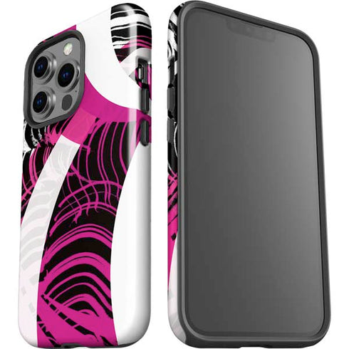 Pink and White Hipster iPhone 15 Pro Impact Case
