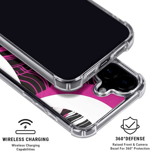 Pink and White Hipster iPhone 16 Clear Case