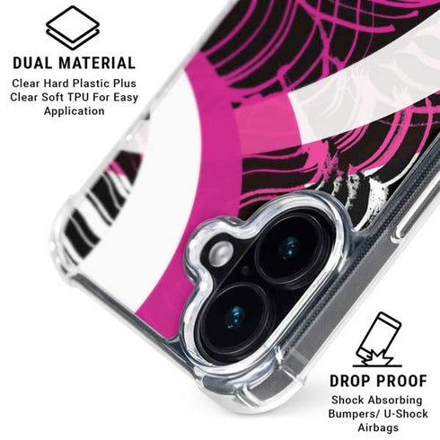 Pink and White Hipster iPhone 16 Clear Case