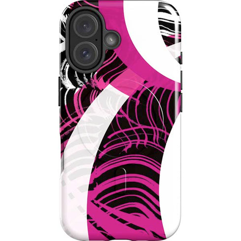 Pink and White Hipster iPhone 16 Magsafe Impact Case