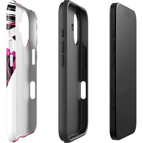 Pink and White Hipster iPhone 16 Plus Impact Case