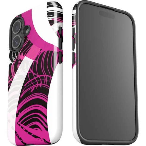 Pink and White Hipster iPhone 16 Plus Impact Case