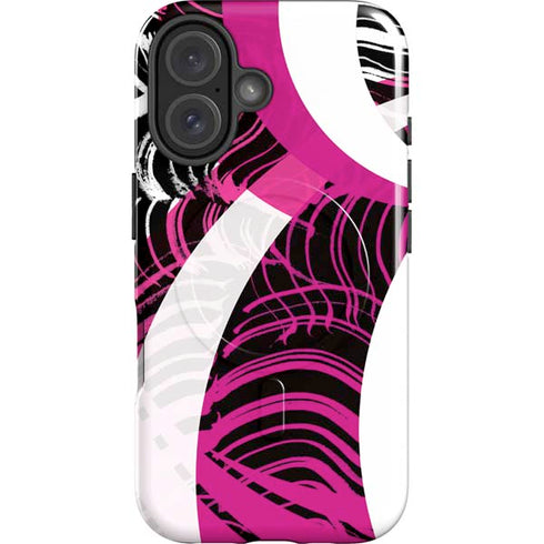 Pink and White Hipster iPhone 16 Plus Magsafe Impact Case