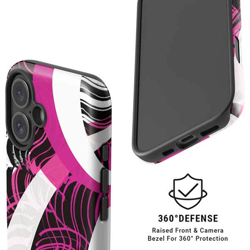 Pink and White Hipster iPhone 16 Plus Magsafe Impact Case