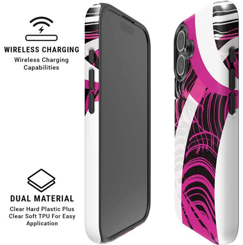 Pink and White Hipster iPhone 16 Plus Magsafe Impact Case