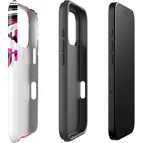 Pink and White Hipster iPhone 16 Pro Impact Case