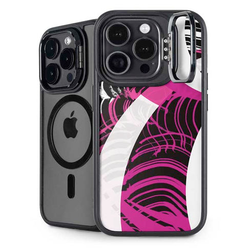 Pink and White Hipster iPhone 16 Pro Kickstand Case