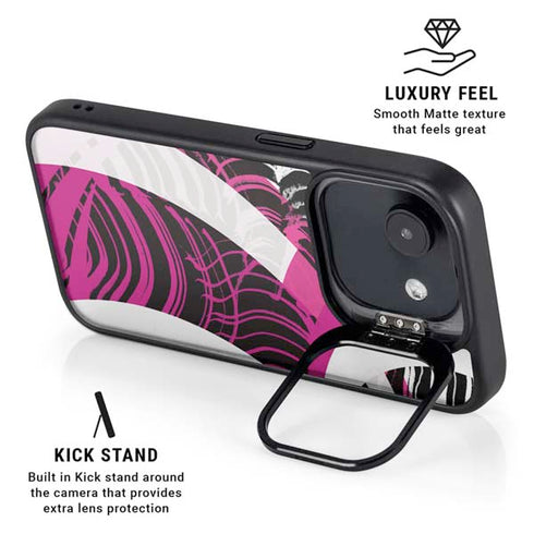 Pink and White Hipster iPhone 16e Kickstand Case