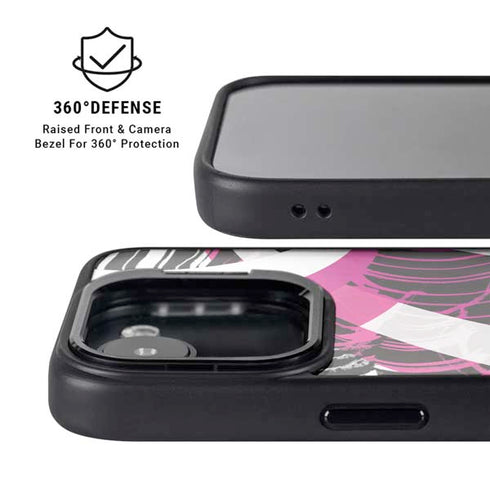 Pink and White Hipster iPhone 16e Kickstand Case