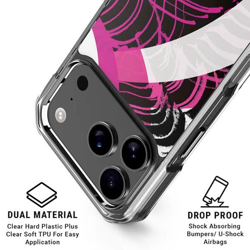 Pink and White Hipster iPhone 18 Pro Clear Case