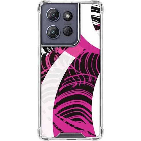 Pink and White Hipster Moto G 5G (2025) Clear Case