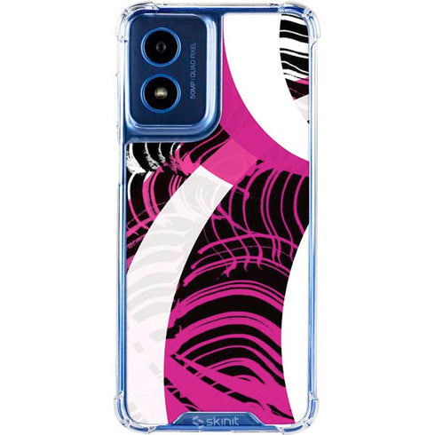 Pink and White Hipster Moto G 5G (2024) Clear Case