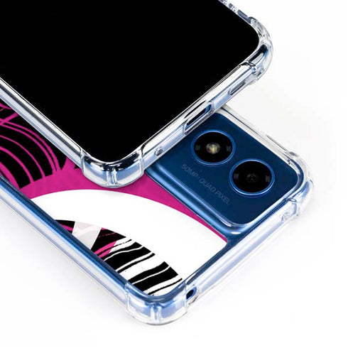 Pink and White Hipster Moto G 5G (2024) Clear Case