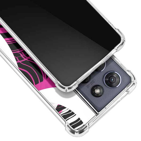 Pink and White Hipster Moto G Play 5G (2025) Clear Case