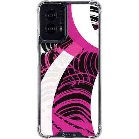 Pink and White Hipster Moto G Power 5G (2024) Clear Case