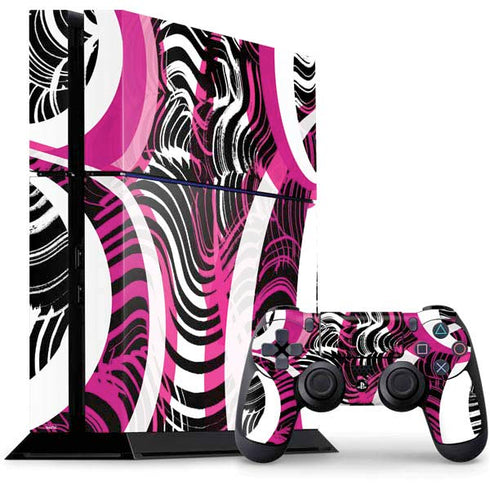Pink and White Hipster PS4 Console and Controller Bundle Skin