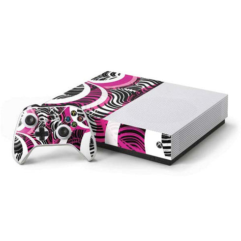 Pink and White Hipster Xbox One S All-Digital Edition Bundle Skin