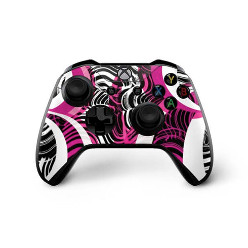 Pink and White Hipster Xbox One X Controller Skin