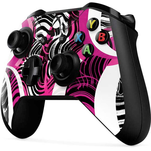 Pink and White Hipster Xbox One X Controller Skin