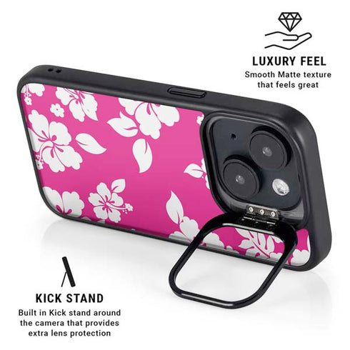 Pink and White iPhone 15 Kickstand Case