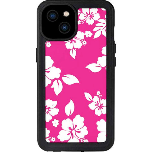 Pink and White iPhone 15 Plus Waterproof Case
