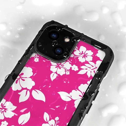 Pink and White iPhone 15 Plus Waterproof Case