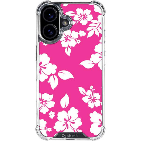 Pink and White iPhone 16 Plus Clear Case
