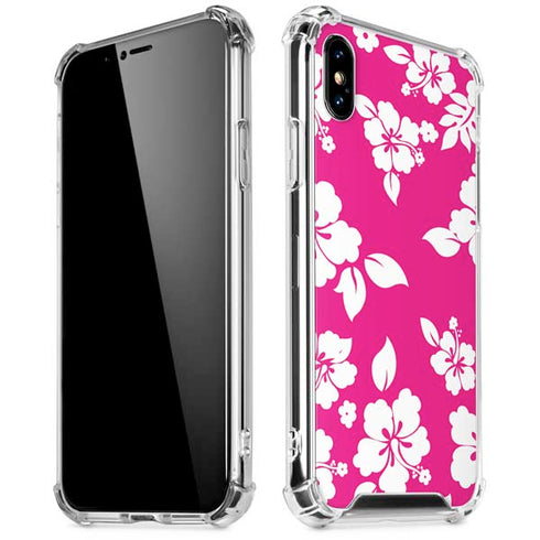 Pink and White iPhone X/XS Clear Case