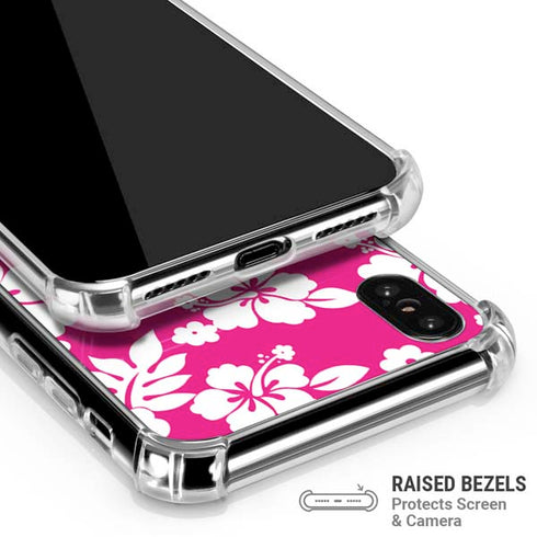 Pink and White iPhone X/XS Clear Case